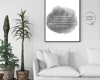 J.R.R. Tolkien Quote Print | Digital Download | Lord of the Rings Print | Not all those who wander are lost