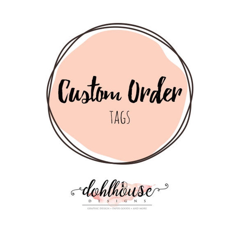 Custom Graphic Design Order on Party Favor Tags, Tag Toppers, Circle Tags, Circle Toppers, Labels image 1