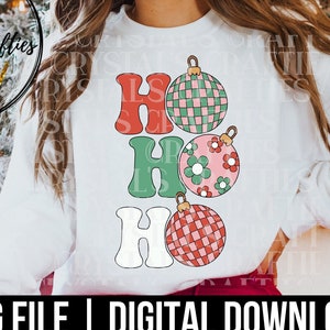 Ho Ho Ho PNG, design retrò della maglietta di Natale, sublimazione natalizia, PNG di Natale, PNG retrò di Natale, design retrò della maglietta di Natale, png