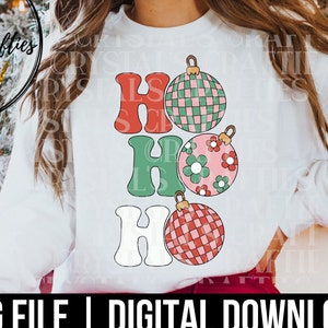 Ho Ho Ho PNG, Retro Christmas tshirt design, Christmas Sublimation, Christmas PNG, Retro Christmas PNG, Christmas t shirt retro design, png