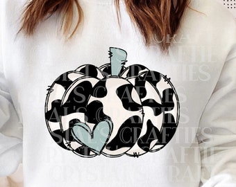 Fall Pumpkin Sublimation Design, Fall Sublimation Download, Cow print Pumpkin png, Cowhide Pumpkin sublimation, Pumpkin Sublimation, PNG