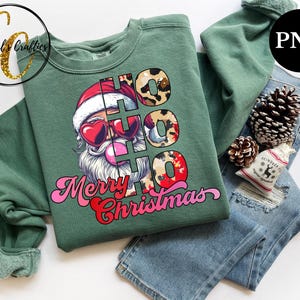 Retro Christmas PNG, Cool Santa sublimation, Merry Christmas PNG, Santa digital download, Ho Ho Ho PNG, Christmas tshirt sublimation design