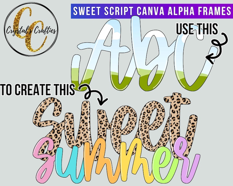 Sweet Script Canva Alpha Frames Set