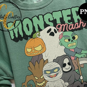 Halloween T Shirt Design | Monster Mash PNG | Halloween Transfer Image for T Shirts | Halloween Monsters dtf, Halloween PNG