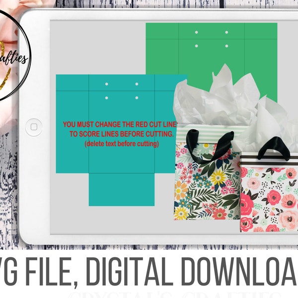 Gift Bag Template, Gift Bag SVG, Cardstock Gift Bag Cut File, DIY Gift Bag