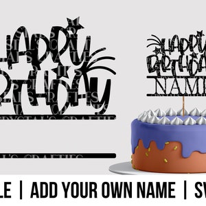 Happy Birthday SVG, Happy Birthday Cape Topper SVG, Birthday SVG, Cake Topper svg, Personalized Cake Topper svg, Birthday Cake Topper svg