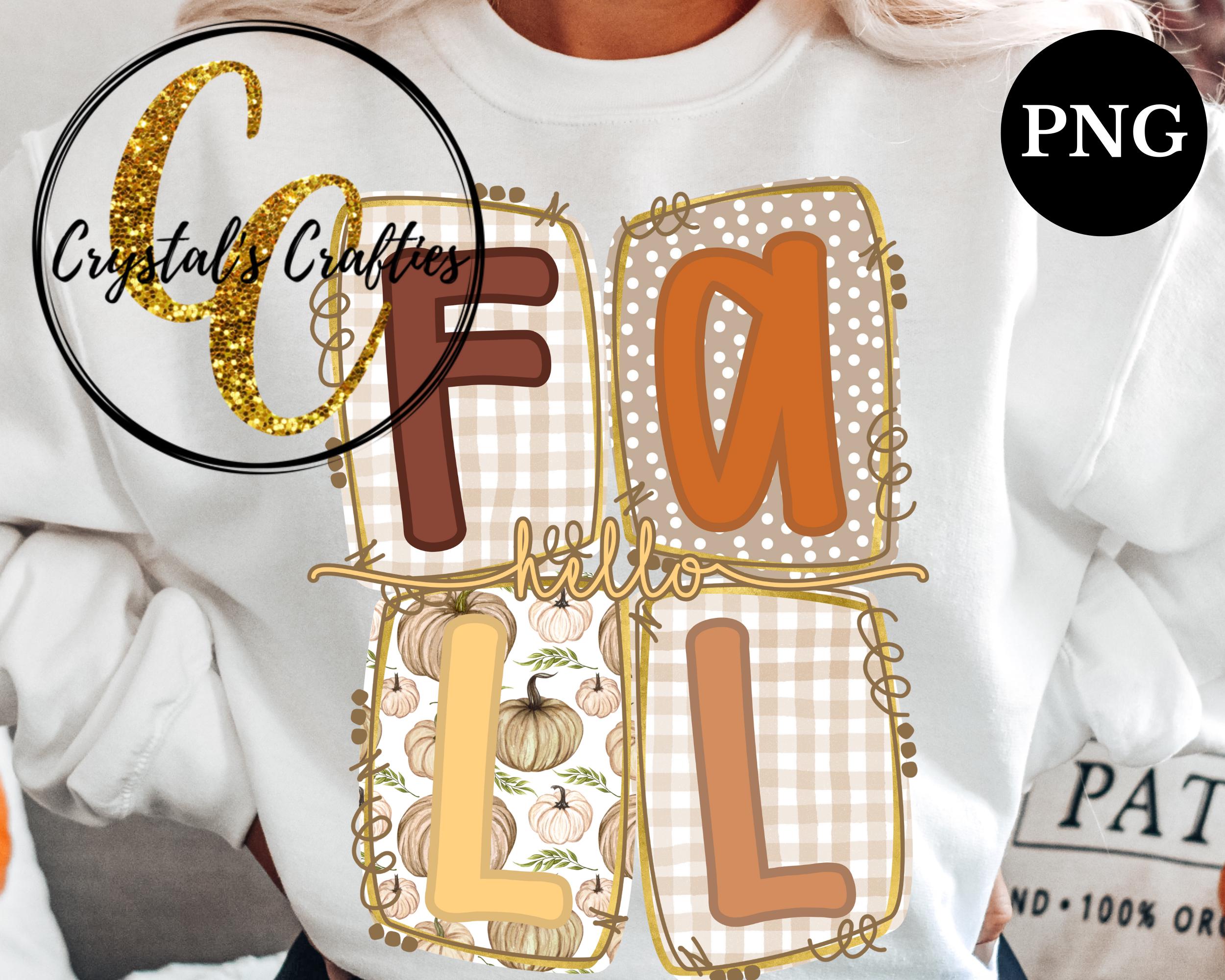 Preppy Hello Fall PNG, Square Fall PNG Design, Doodle Border Fall PNG ...