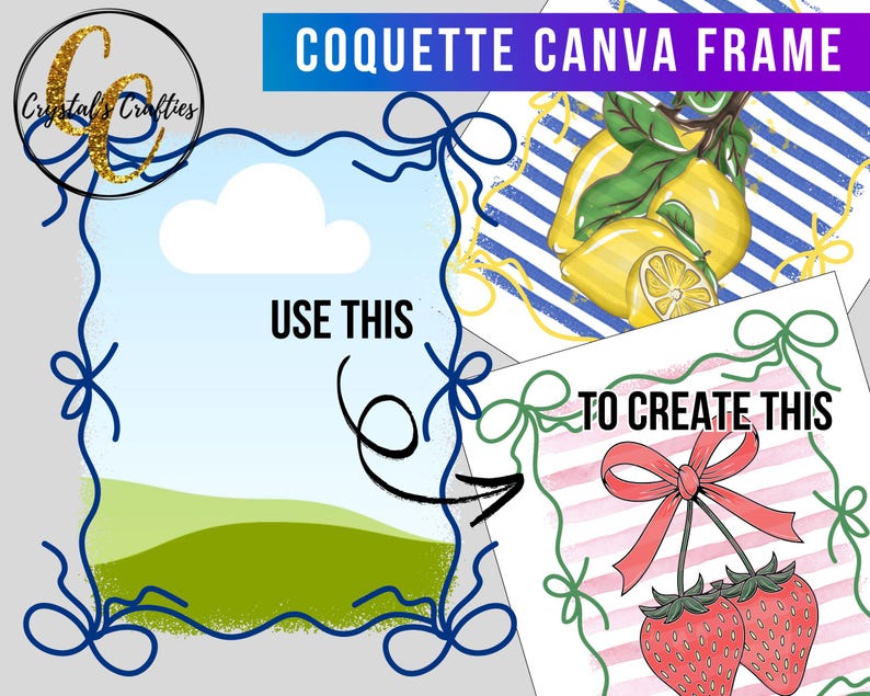 Coquette Bow Canva Frame
