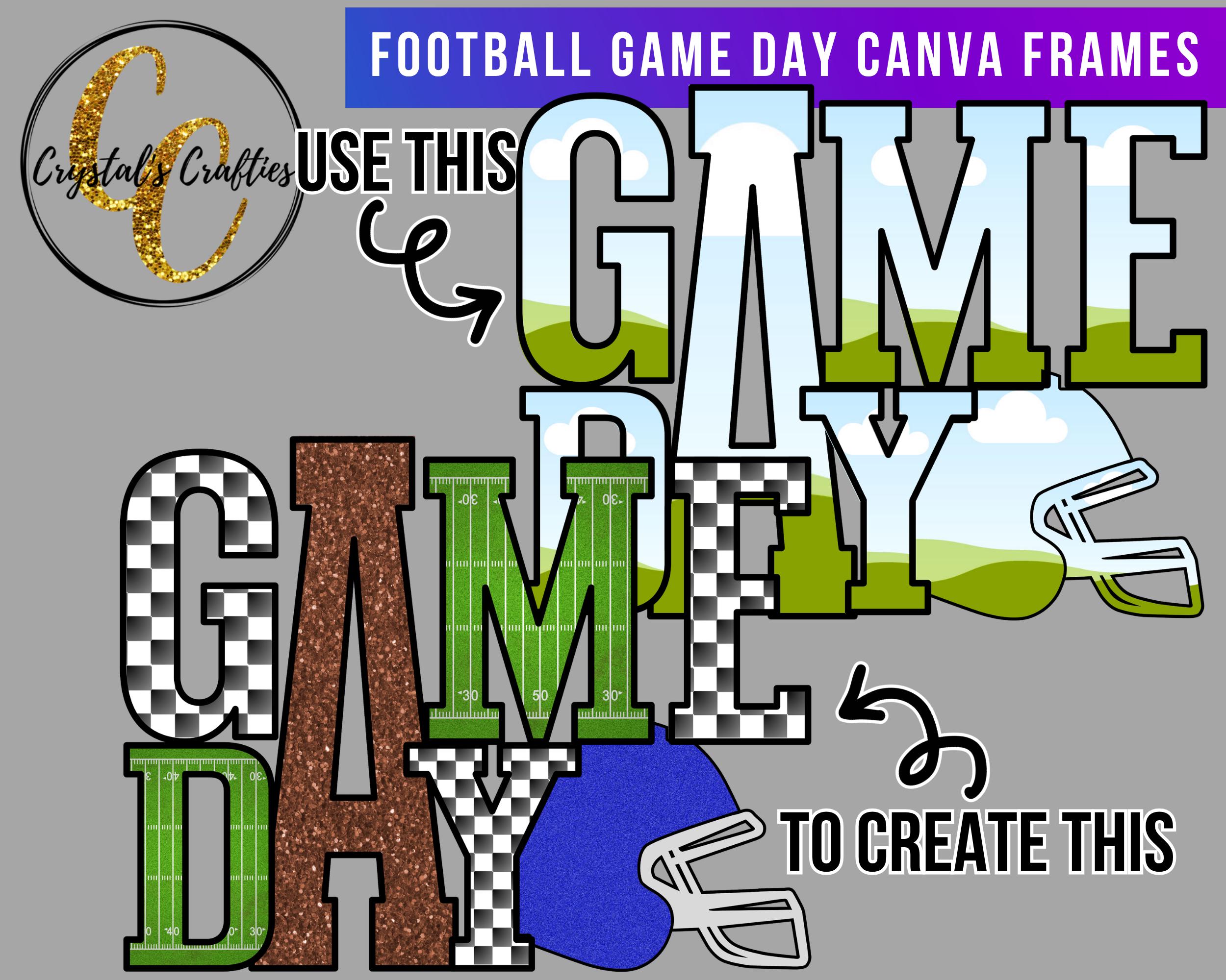 Football Label Frame Football Game Day Canva Frame Template, Retro Football Game Day, Canva ...