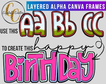 Canva Letters, Canva Alpha Set, Canva Frames, Frame, Cute Canva letters Template, Doodle alphabet, Doodle font