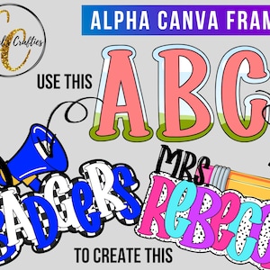 Letras de Canva, conjunto de doodles alfa de Canva, fondo a cuadros, fondo dálmata, marcos de Canva, plantilla de Canva, fuente de Canva