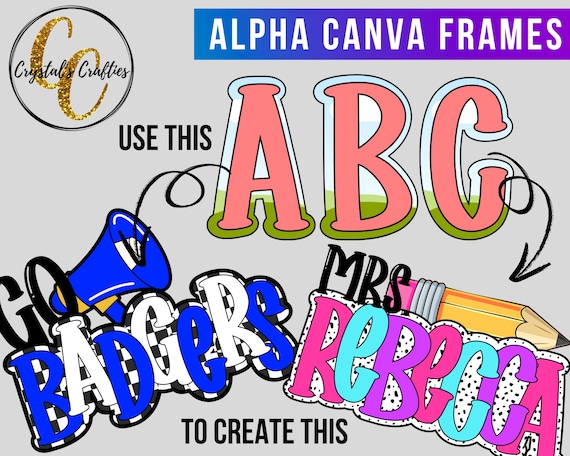 Canva Letters, Canva Doodle Alpha Set, Checkered Background, Dalmatian Background, Canva Frames, Canva Template, Canva Font