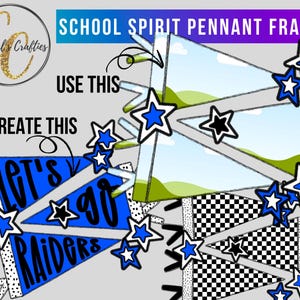School Spirit Pennant Canva Frames, School Mascot Canva Frame Template, Pennant Flag Canva Frame, School Sports, Sports Team Canva Frame