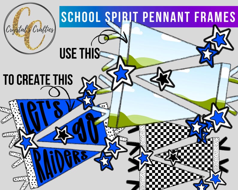 School Spirit Pennant Canva Frames