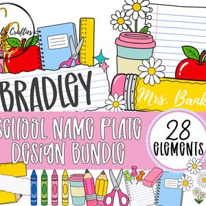 School Name Plate Clipart Bundle
