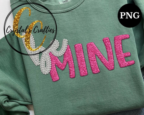 Be Mine Faux Yarn Valentine's Day PNG, Crochet Valentines PNG, Preppy Valentine t Shirt Design, Valentines Digital Download