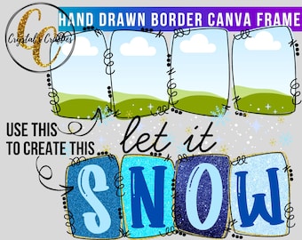Hand Drawn Border Canva Frames, Square Canva Frame, Canva Frame Borders, Canva Design Template, Doodle Border Canva Frames