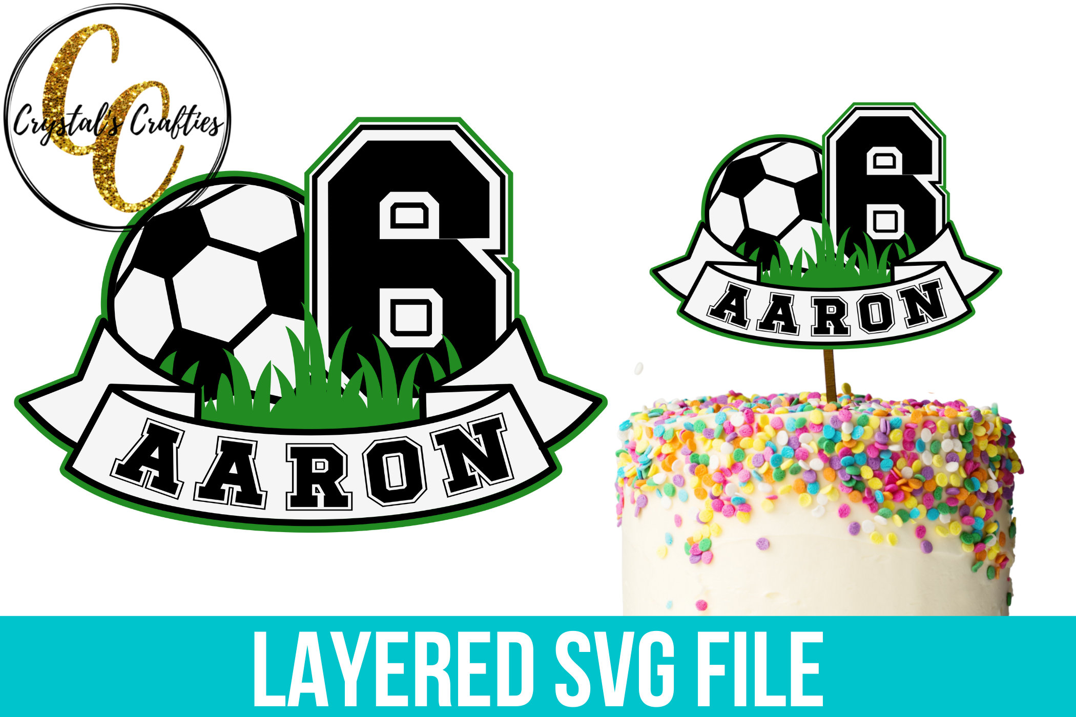 Soccer Cake Topper SVG Boys Cake Topper SVG Birthday Cake - Etsy España