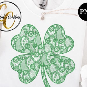 Lace Clover PNG, Coquette St. Patrick's PNG, Lace Shamrock, St. Patrick's PNG, 4 leaf clover, Lace coquette png, Lucky Charm,