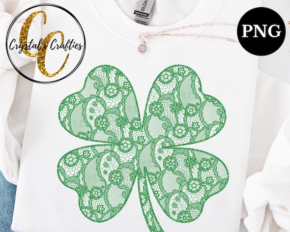 Lace Clover PNG, Coquette St. Patrick's PNG, Lace Shamrock, St. Patrick's PNG, 4 leaf clover, Lace coquette png, Lucky Charm,