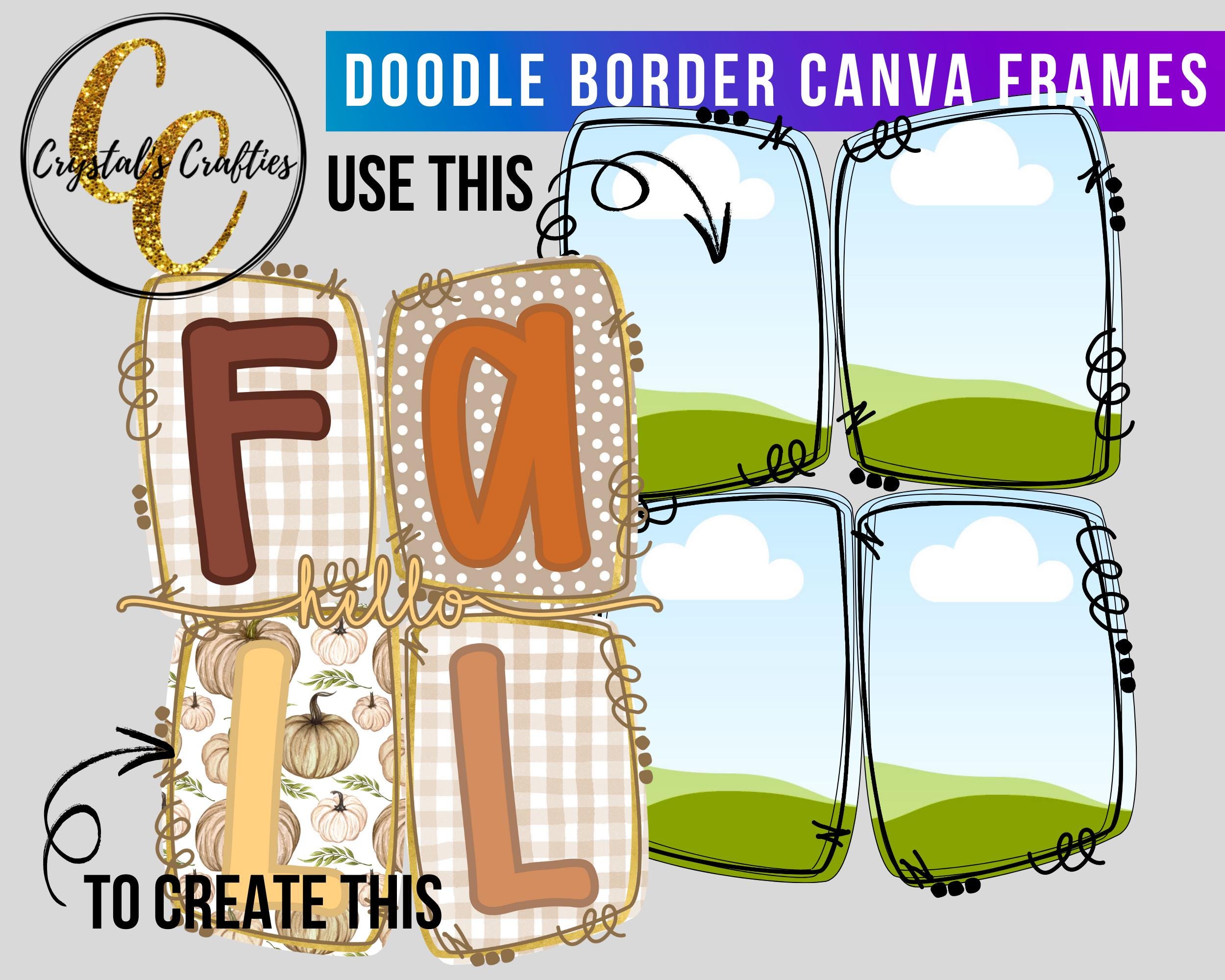 Doodle Border Canva Frames, Square Canva Frame, Canva Frame Borders ...