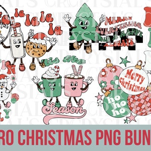 Retro Christmas PNG bundle, Christmas PNG, Christmas Sublimation, 50s Christmas png, Retro Christmas Designs, Christmas tshirt designs