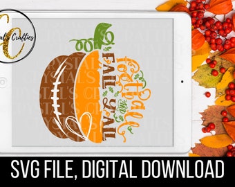 Football and Fall Yall SVG, Football Pumpkin SVG, Fall Football SVG, Fall Pumpkin svg, Fall svg, Pumpkin svg, football svg