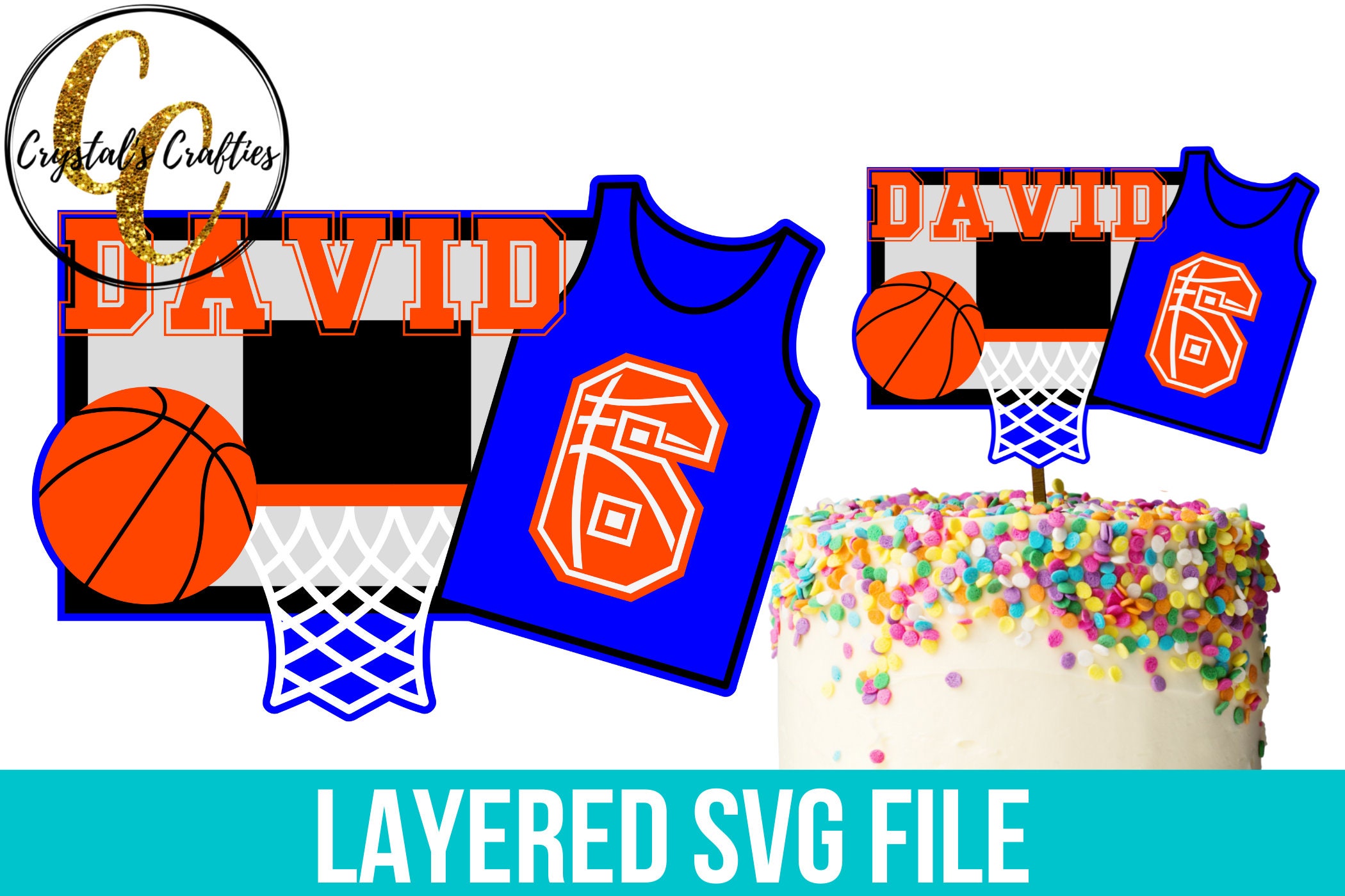 Basketball Birthday Cake Topper SVG Graphic by TheTrueCrafts · Creative  Fabrica