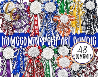 Homecoming-Clipart-Paket, Homecoming-Mütter-Clipart-Set, Football-Homecoming-PNG-Paket