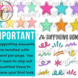 Trendy Mascot Clipart Set, Team Spirit Graphics, School Spirit PNG Bundle image 3