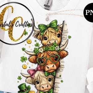 St Patrick's Day Highland Cow PNG
