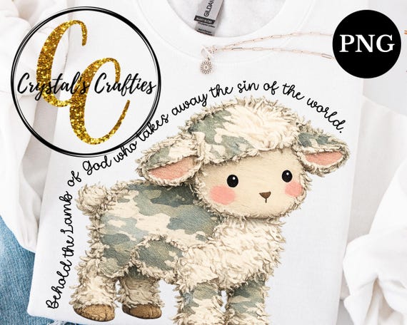 Patchwork Easter Lamb with quote PNG, Easter Sublimation Design, Easter PNG with Bible Verse