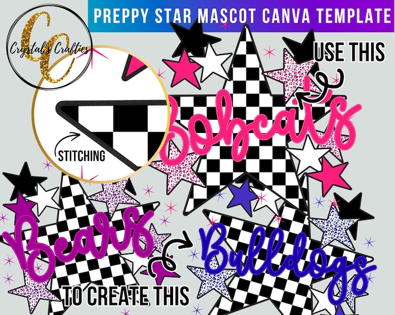 Preppy Star Mascot Canva Template