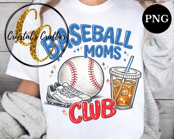 Baseball Moms Club PNG, Baseball Mom Shirt Design, Game Day Mom PNG, Vintage Sports Mom Sublimation
