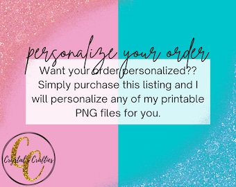 Personalize my Order