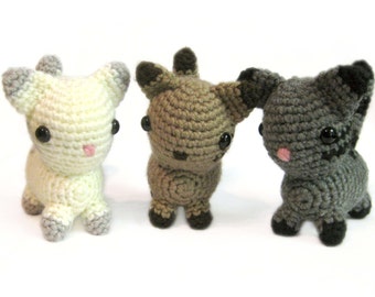 Crochet Amigurumi Cute Chibi Kawaii Cat Kitty Stuffed Animal Plush Toy Handmade