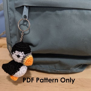 PATTERN: Crochet Amigurumi Cute Puffin Stuffed Animal Plush Toy Keychain PDF English image 1