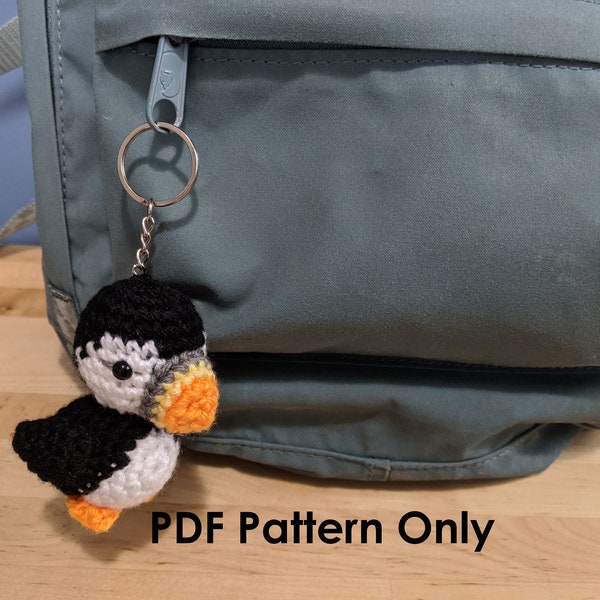 PATTERN: Crochet Amigurumi Cute Puffin Stuffed Animal Plush Toy Keychain PDF English