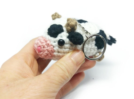 Plush store cow keychain