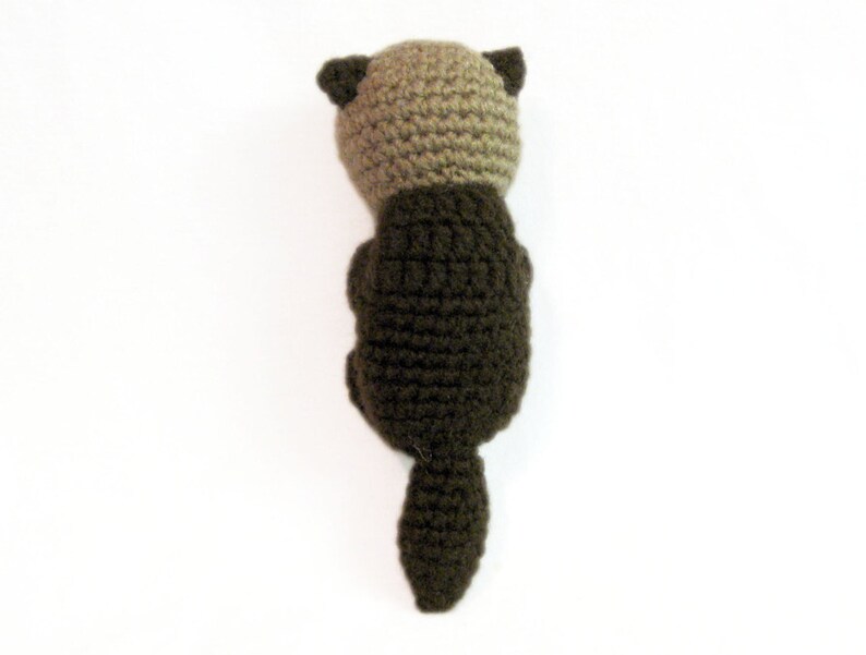 Crochet Amigurumi Cute Brown Sea Otter Stuffed Animal Plush Toy Handmade image 4