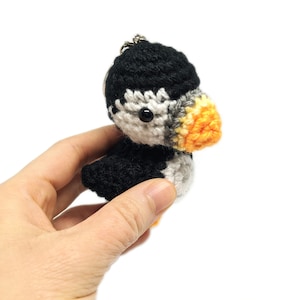 PATTERN: Crochet Amigurumi Cute Puffin Stuffed Animal Plush Toy Keychain PDF English image 4