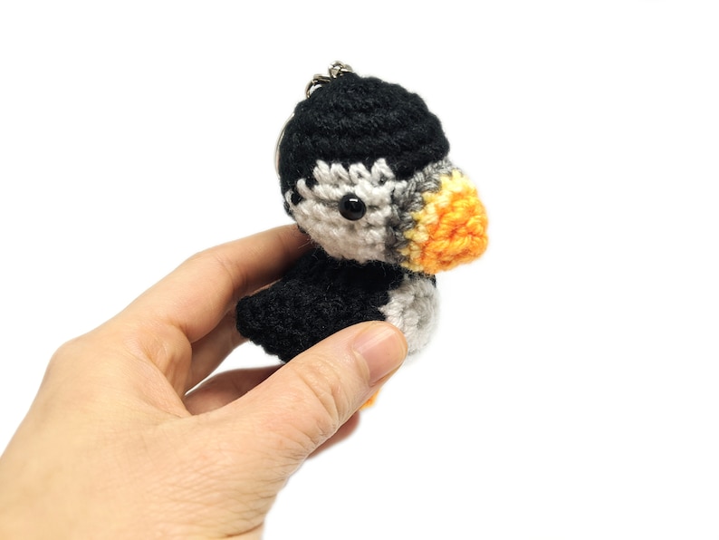 PATTERN: Crochet Amigurumi Cute Puffin Stuffed Animal Plush Toy Keychain PDF English image 4