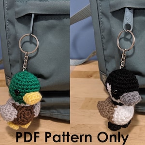 PATTERN: Crochet Amigurumi Cute Canada Goose plus Mallard Duck Stuffed Animal Plush Toy Keychain PDF English Two for One image 1