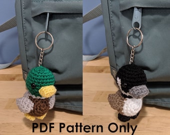PATTERN: Crochet Amigurumi Cute Canada Goose plus Mallard Duck Stuffed Animal Plush Toy Keychain PDF English Two for One