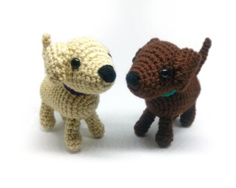 Crochet Amigurumi Cute Light Yellow Brown Labrador Dog Stuffed Animal Plush Toy Handmade