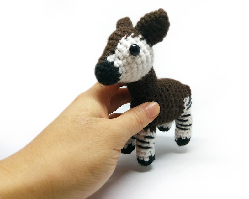 PATTERN: Crochet Amigurumi Cute Brown Okapi Stuffed Animal Plush Toy ...
