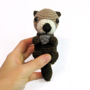 Crochet Amigurumi Cute Brown Sea Otter Stuffed Animal Plush Toy Handmade image 5