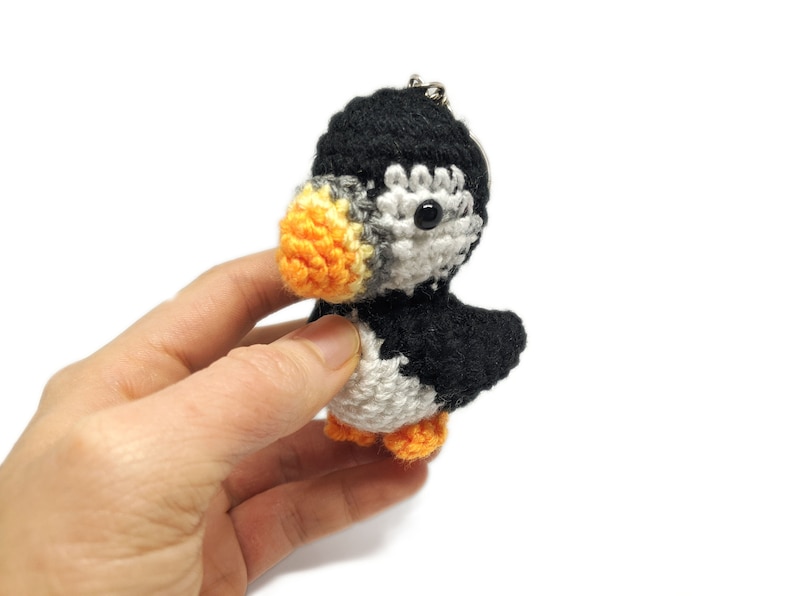 PATTERN: Crochet Amigurumi Cute Puffin Stuffed Animal Plush Toy Keychain PDF English image 5