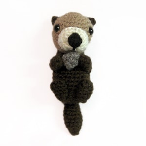 Crochet Amigurumi Cute Brown Sea Otter Stuffed Animal Plush Toy Handmade image 1