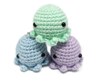 Crochet Amigurumi Cute Octopus Keychain Stuffed Animal Plush Toy Handmade Accessory